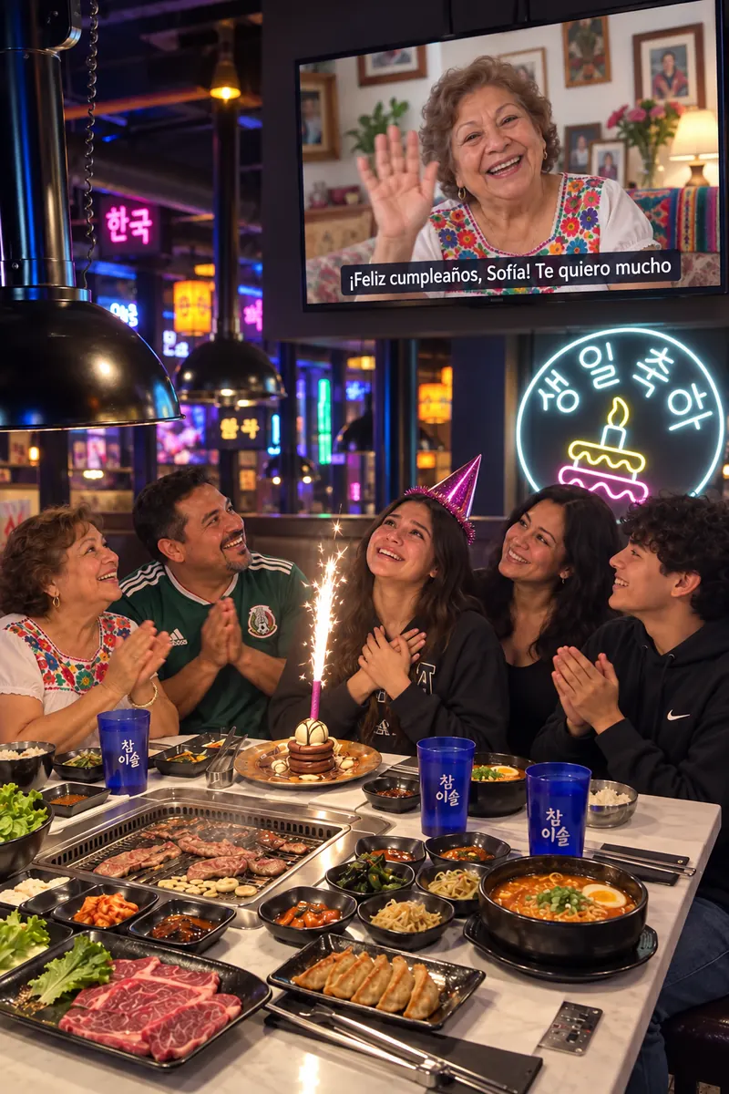 Una felicitación de la abuela sorprende a la festejada en la pantalla