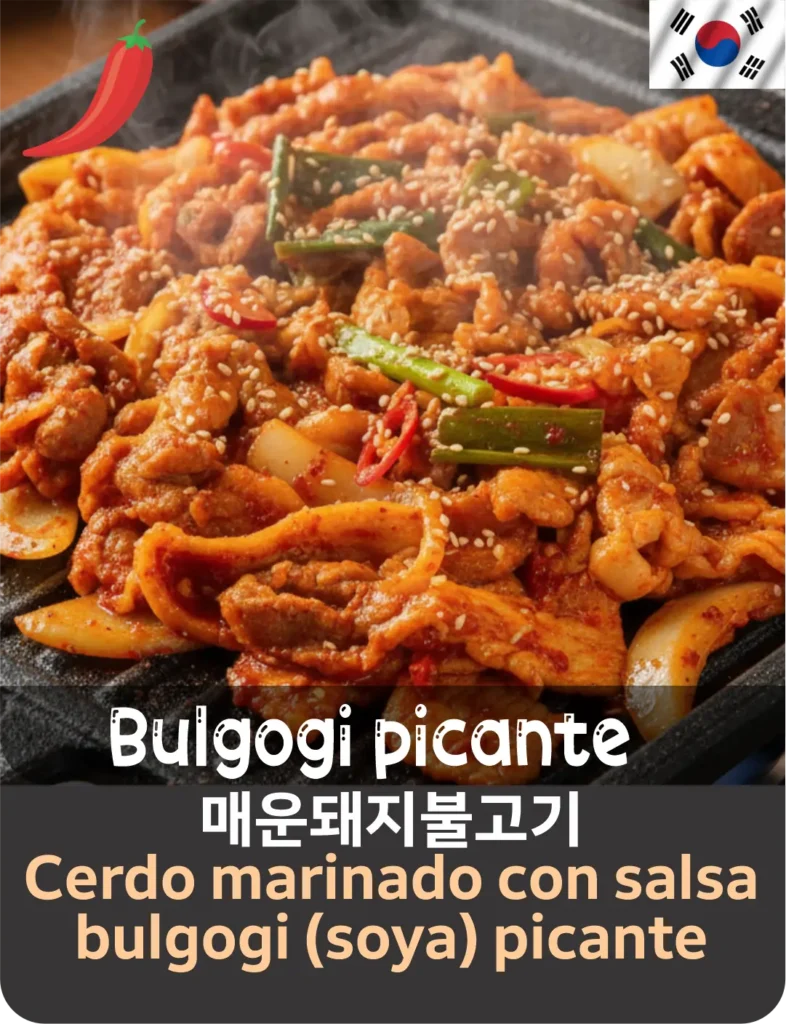 5 bulgogi de cerdo picante